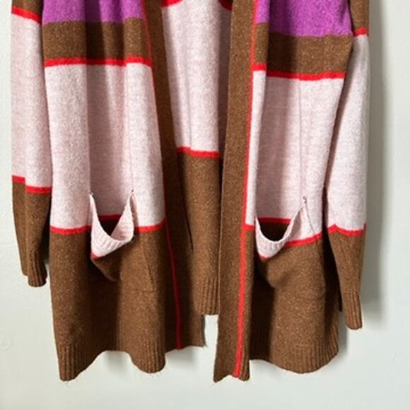 Lane Bryant Cardigan Sweater Plus 22 Stripe Open Front Preppy Workwear Twee - Picture 3 of 10